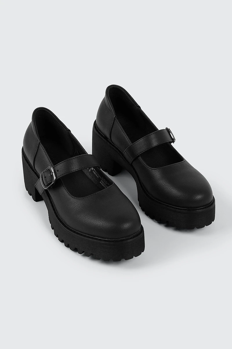 Chaussures Mary Jane à semelle crantée