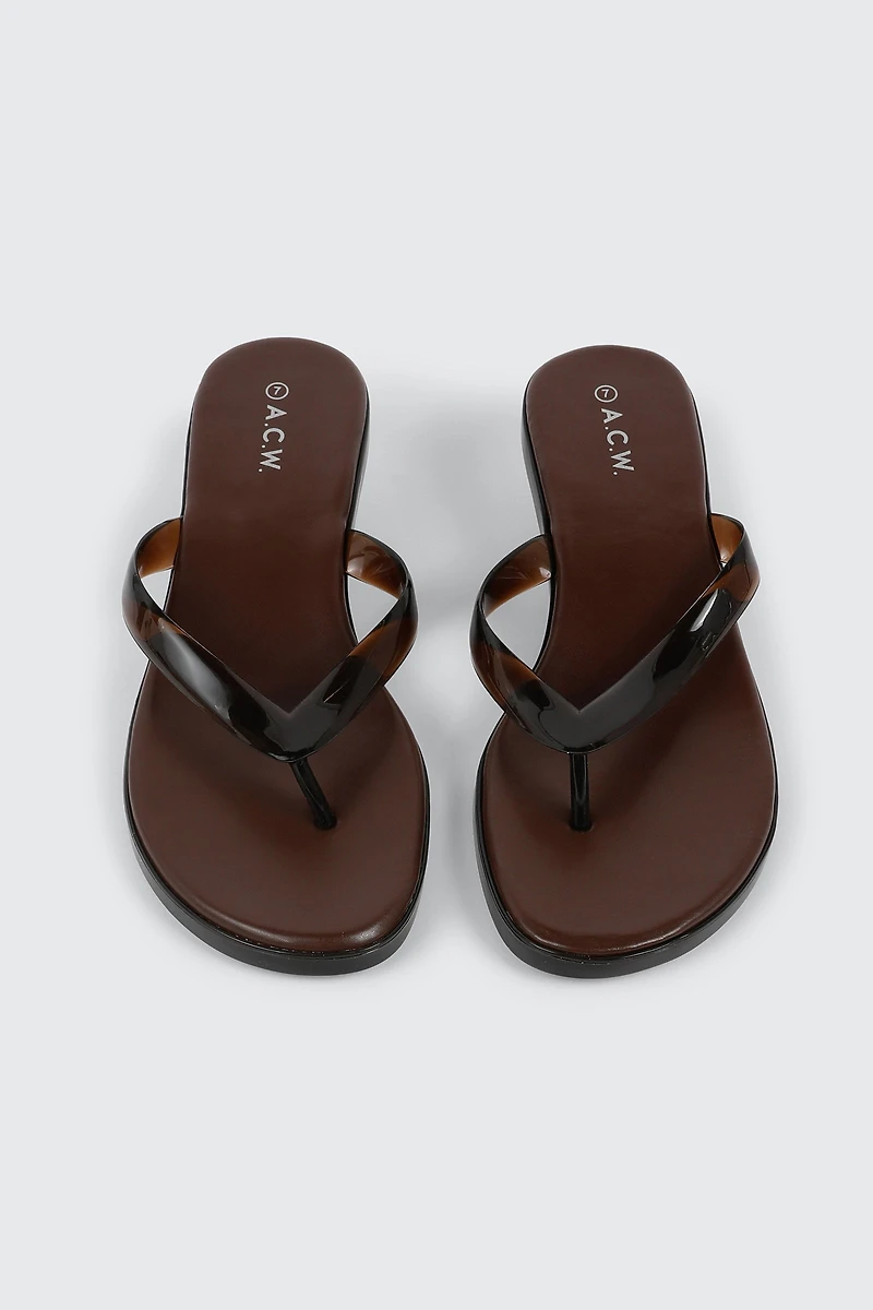 Sandales mules transparentes à petit talon
