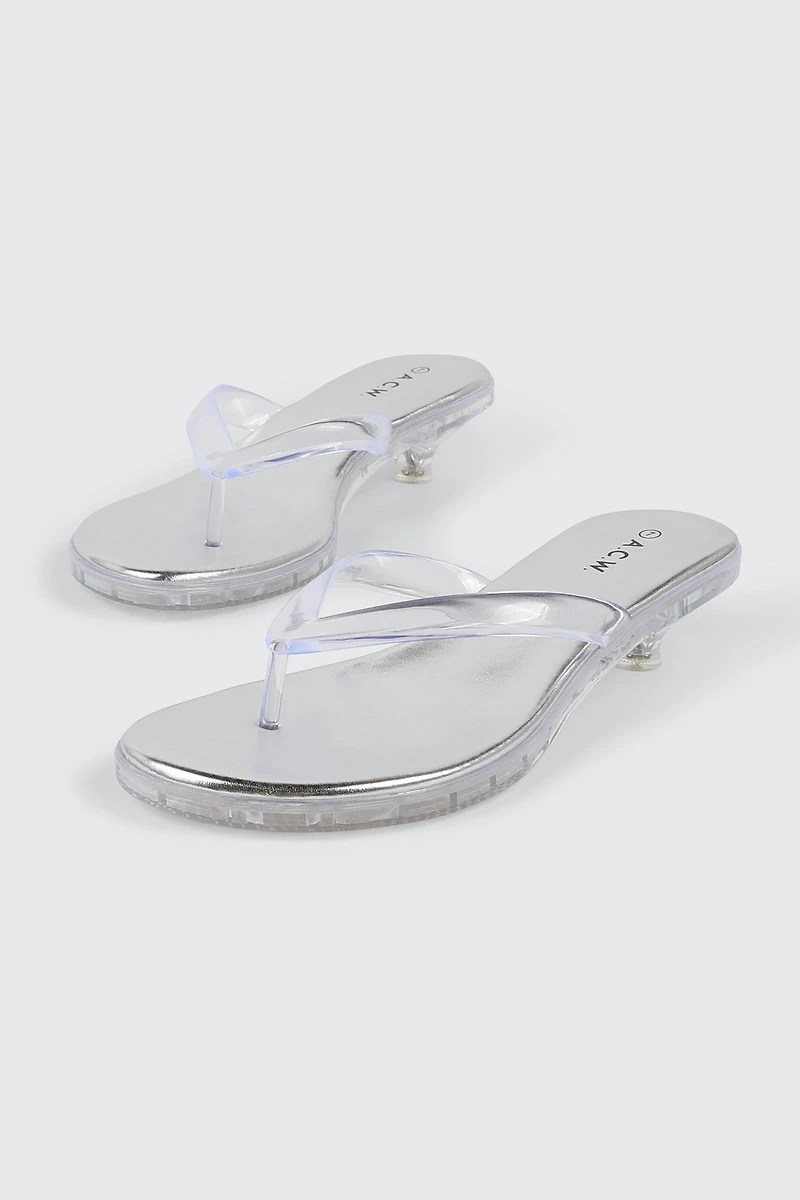 Clear Mule Kitten Heels