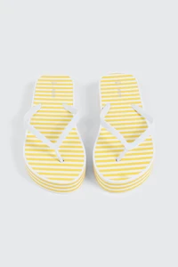 Striped Wedge Flip Flops