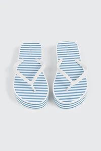 Striped Wedge Flip Flops