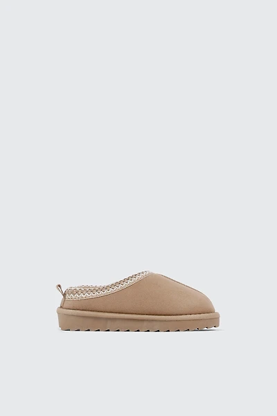 Faux Suede Slip On Mules