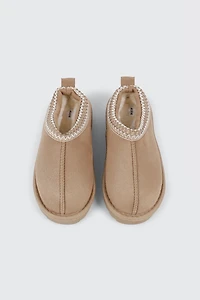Faux Suede Slip On Mules