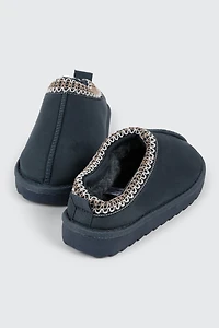Faux Suede Slip On Mules