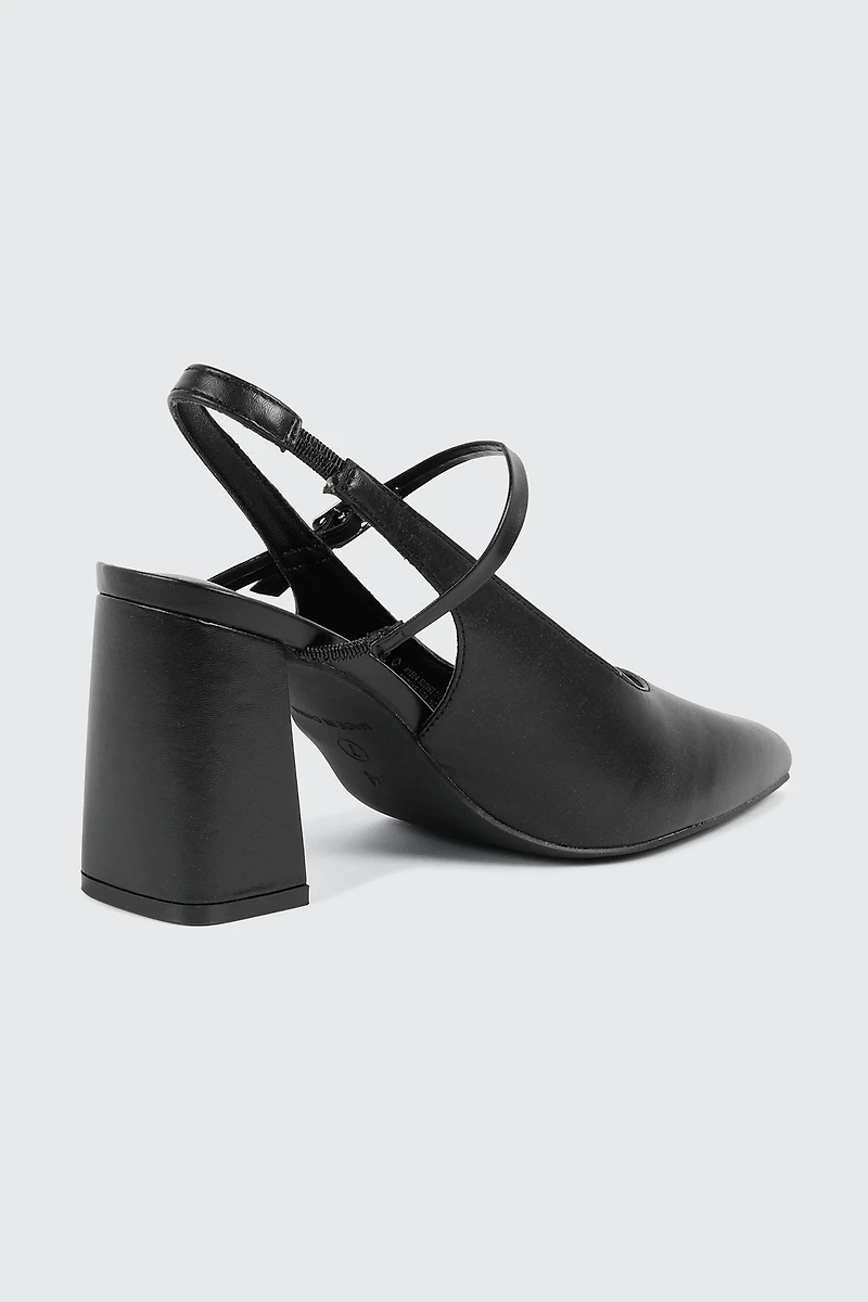 Slingback Block Heel Pumps