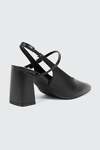 Slingback Block Heel Pumps