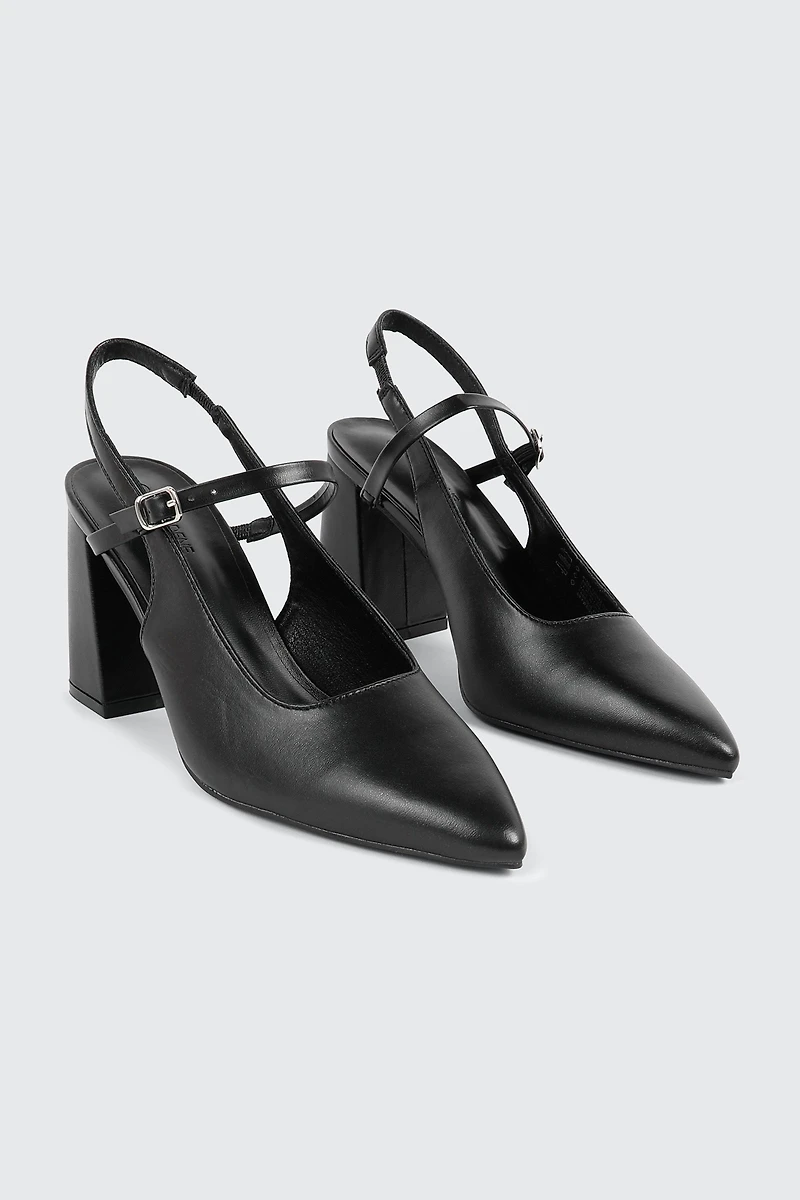 Slingback Block Heel Pumps