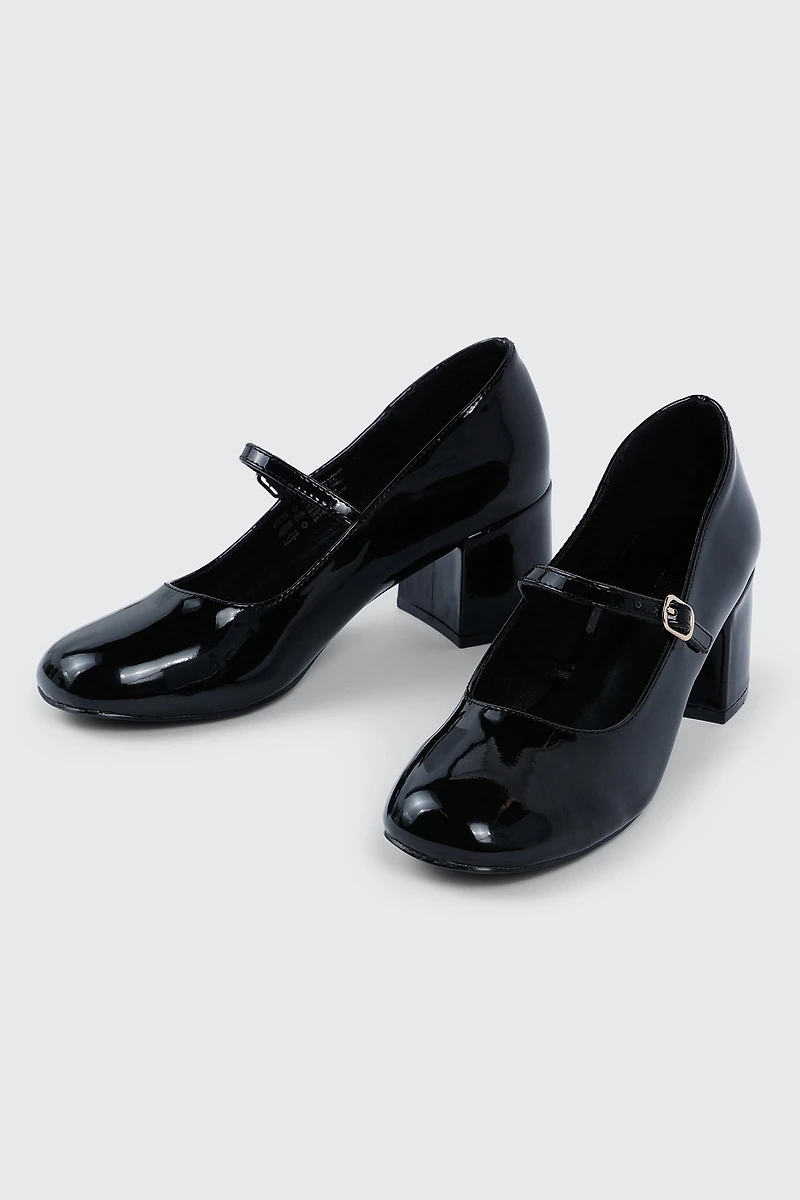 Square Toe Block Heels Mary Janes