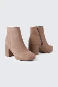 Almond Toe Block Heel Ankle Boots