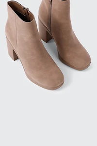 Almond Toe Block Heel Ankle Boots