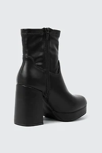Square Toe Platform Ankle Boots