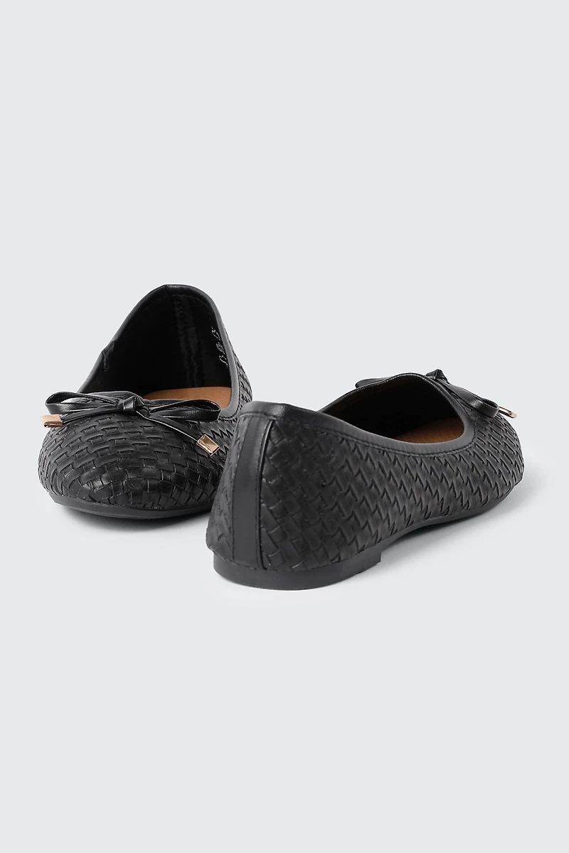 Ballerines tissées à bout rond