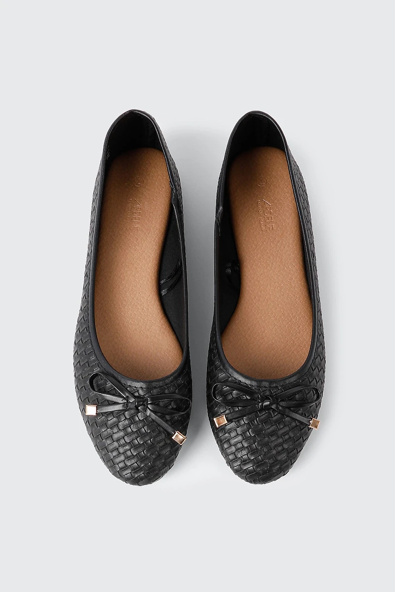Ballerines tissées à bout rond