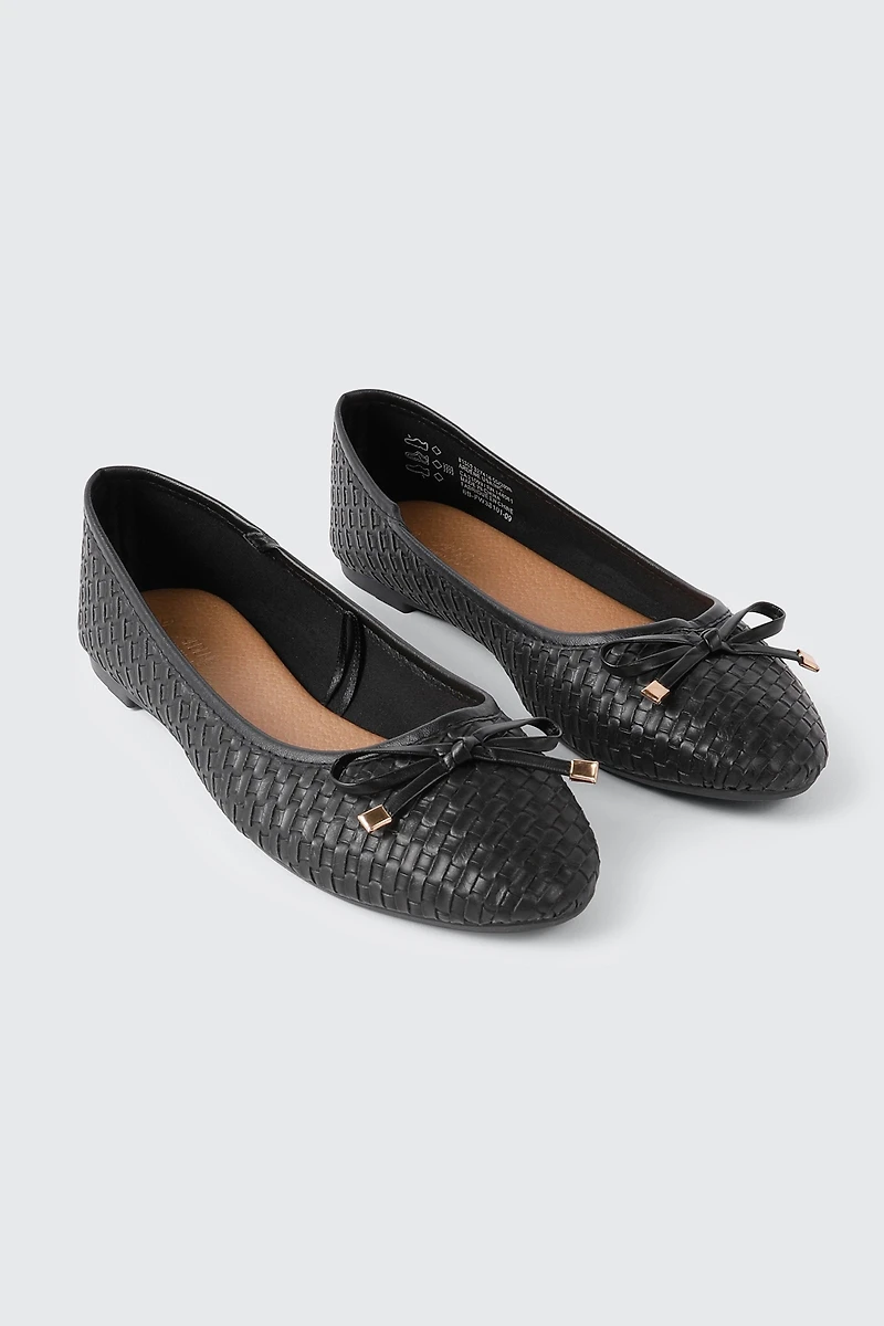 Ballerines tissées à bout rond