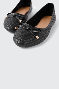 Ballerines tissées à bout rond