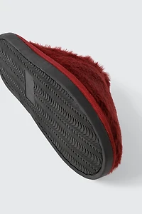 Pantoufles à talon ouvert en fausse fourrure