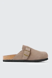 Faux Suede Mule Flats
