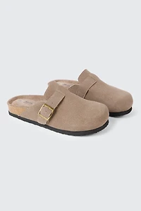 Faux Suede Mule Flats