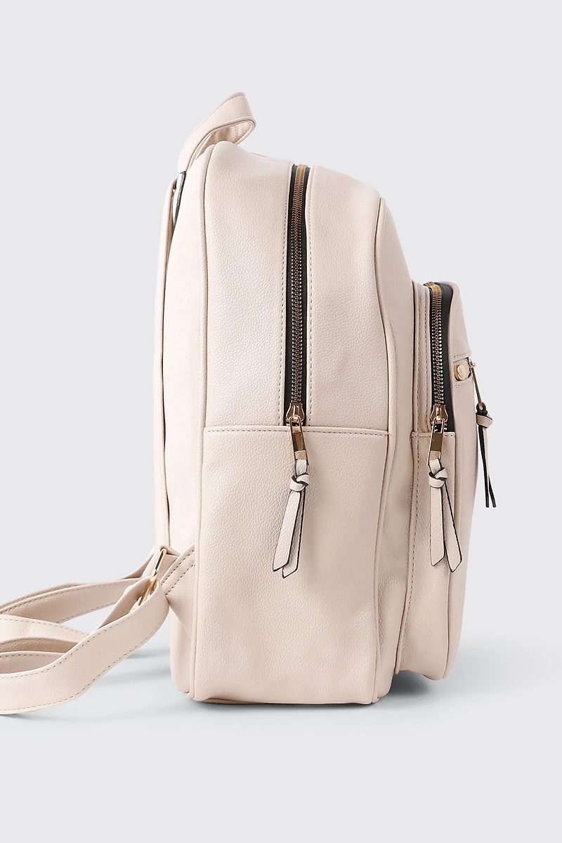 Sac à dos en faux cuir textur