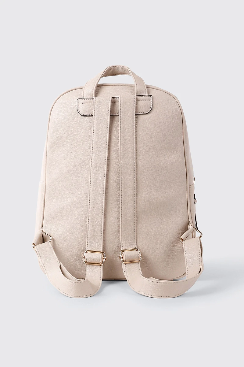 Sac à dos en faux cuir textur