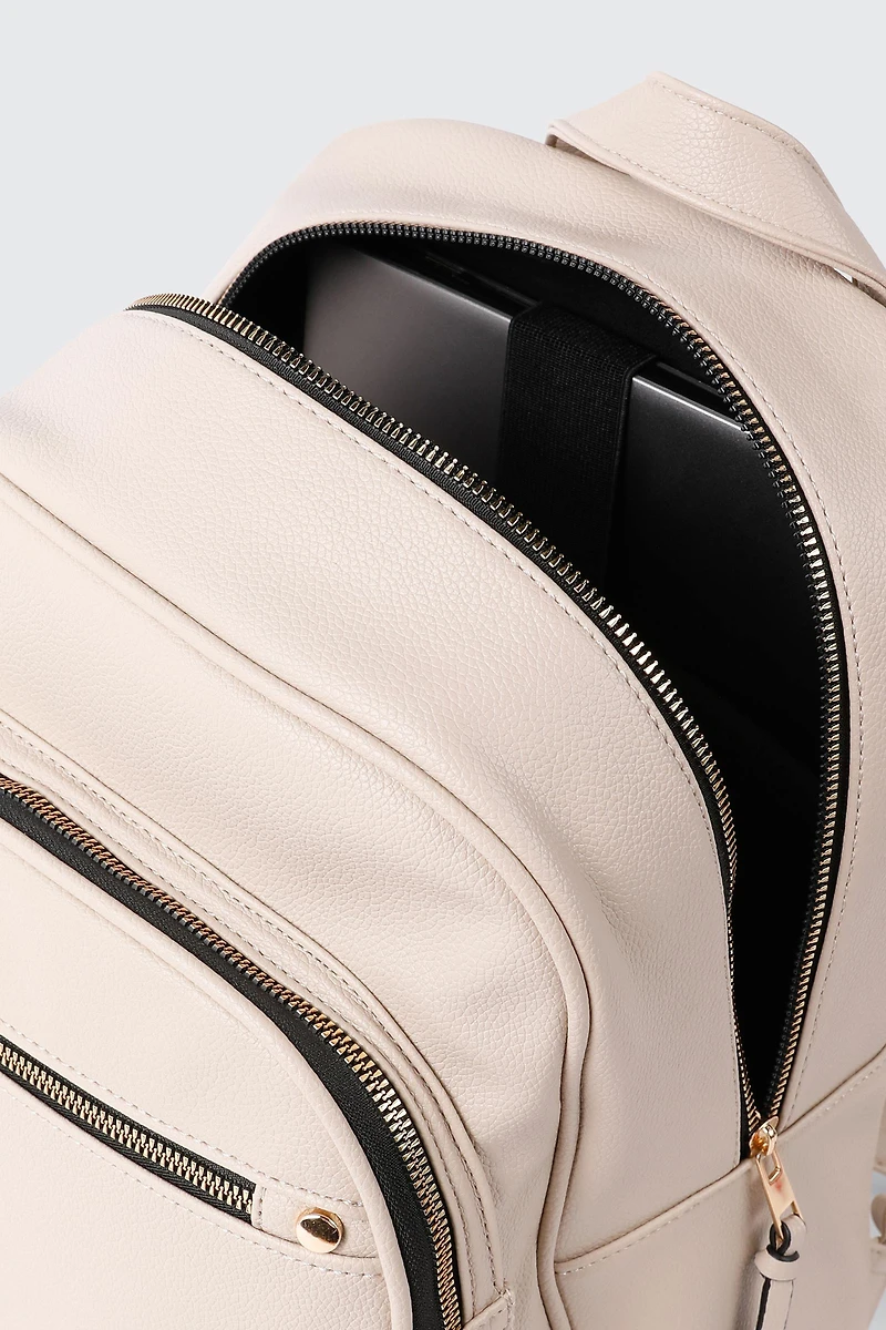 Pebbled Faux Leather Backpack