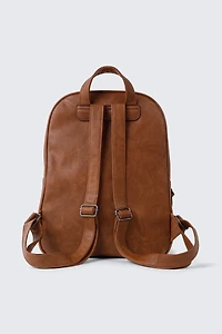 Pebbled Faux Leather Backpack