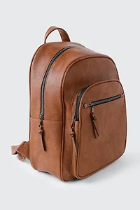 Pebbled Faux Leather Backpack