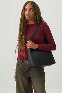 Pebbled Faux Leather Tote