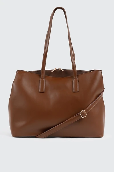 Faux Leather Tote Bag