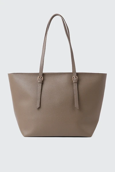 Faux Leather Pebbled Tote Bag