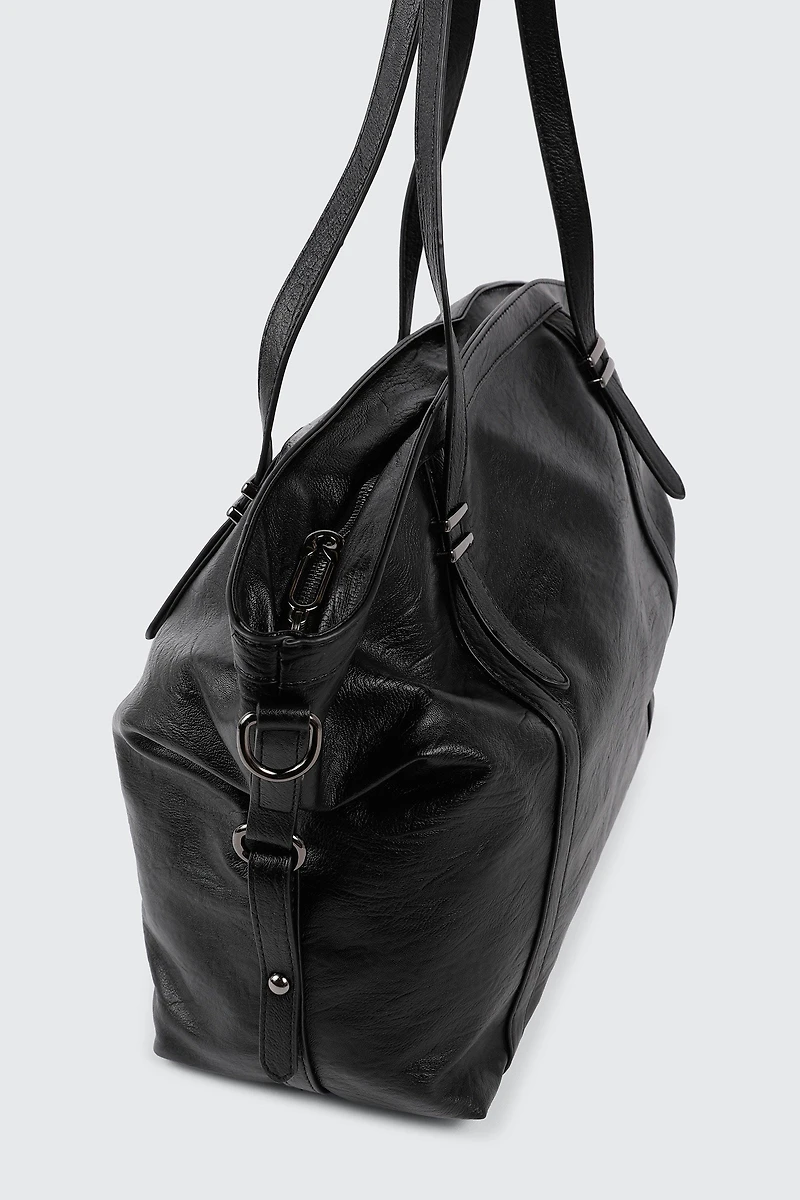 Slouchy Faux Leather Tote