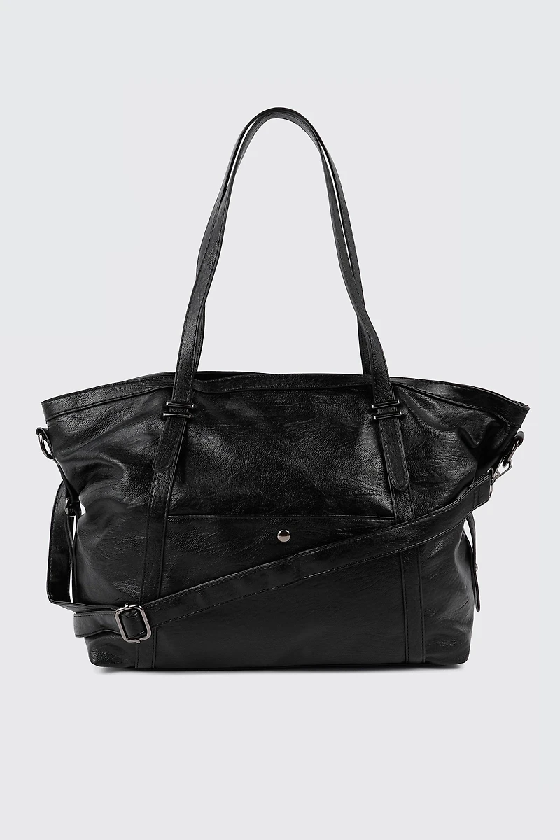 Slouchy Faux Leather Tote