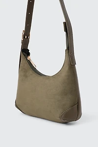 Faux Suede Shoulder Bag