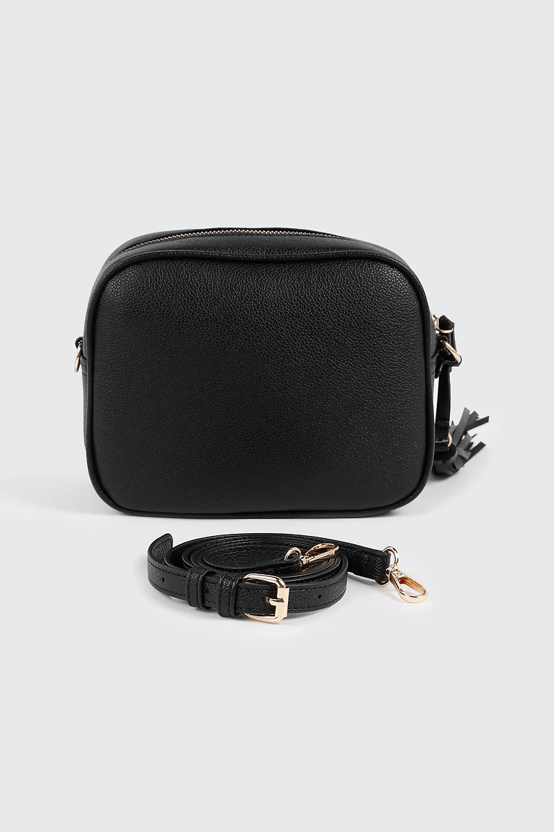 Sac bandoulière en faux cuir texturé