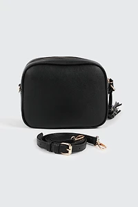 Sac bandoulière en faux cuir texturé
