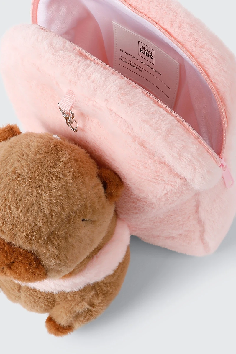 Plush Backpack with Capybara Plushie