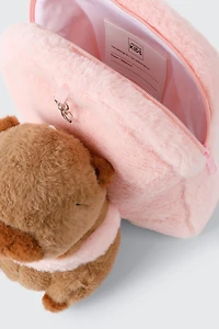Plush Backpack with Capybara Plushie