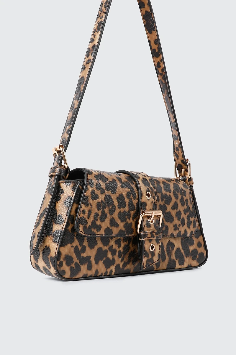 Sac à bandoulière à imprimé léopard