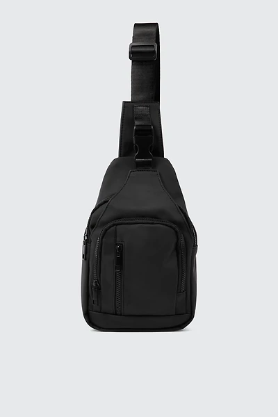Sac bandoulière à effet caoutchout