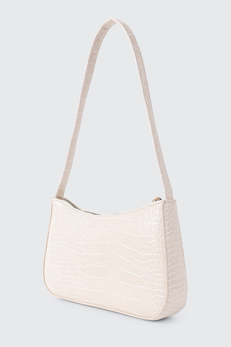 Sac d'épaule embossé croco
