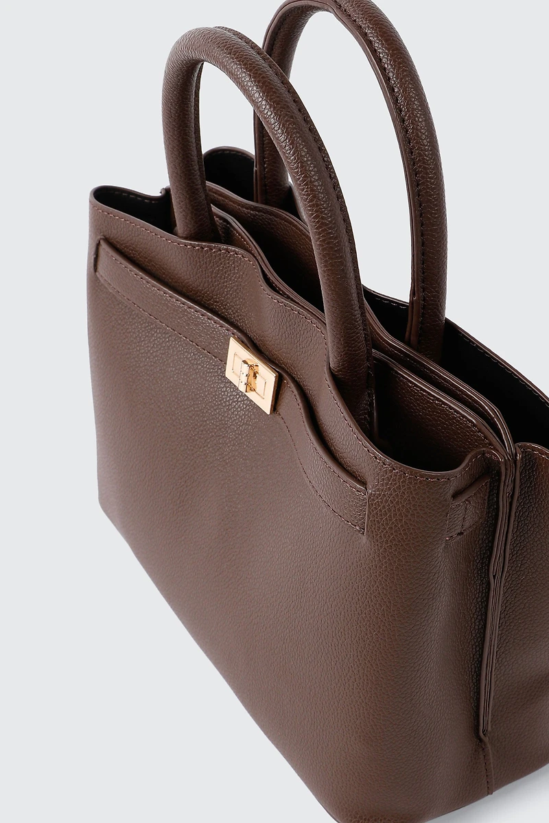 Structured Pebbled Tote Bag
