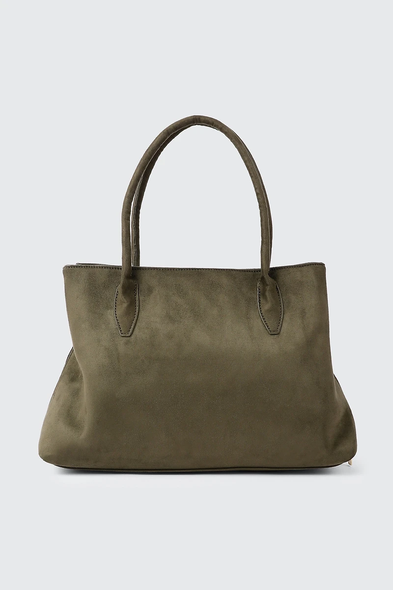 Faux Suede Tote Bag