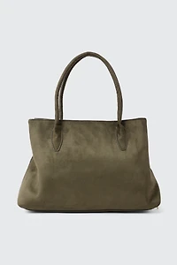 Faux Suede Tote Bag