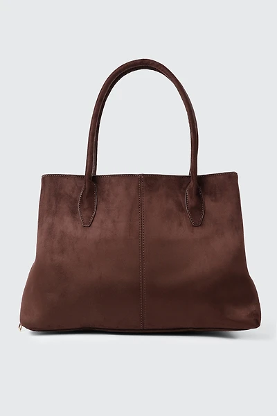 Faux Suede Tote Bag