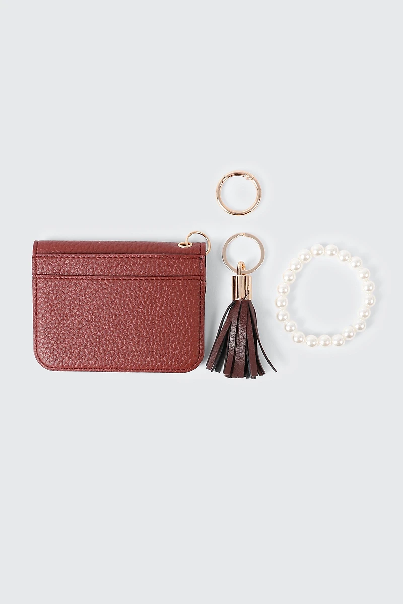 Portefeuille en faux cuir textur