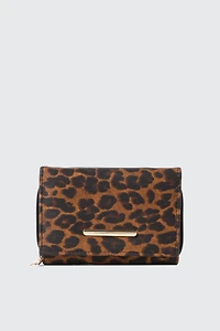 Leopard Print Snap Closure Wallet