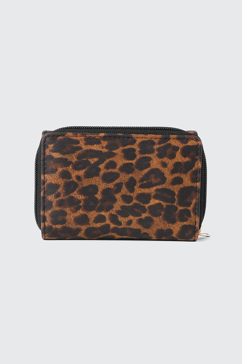 Leopard Print Snap Closure Wallet