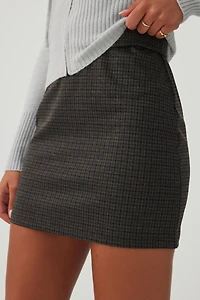 High Rise Plaid Mini Skirt