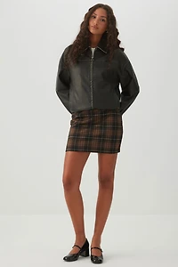 High Rise Plaid Mini Skirt