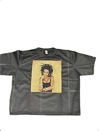 ANGEL GENTLE: LAURYN JERSEY MESH TAPESTRY TOP